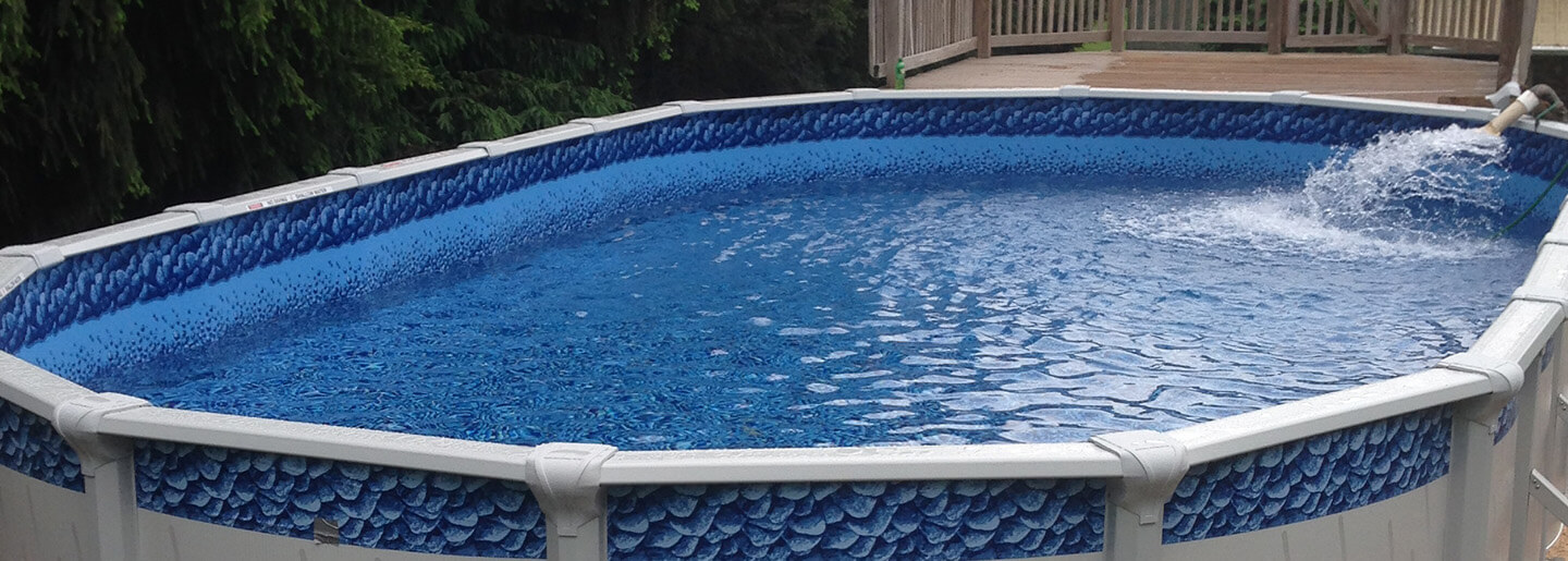 Water filling into above ground pool